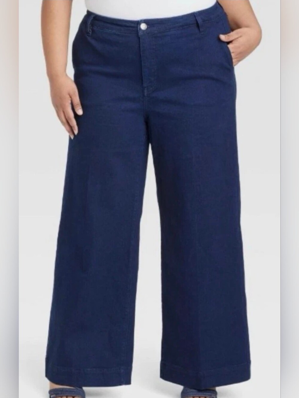 Ava & Viv Women's High Rise Relaxed Fit Wide Leg Jeans Size 16